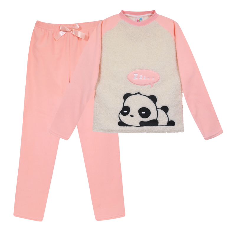 PIJAMA TEENS NIÑA SHERPA POLAR BORDADO H2O WEAR CORAL - 1