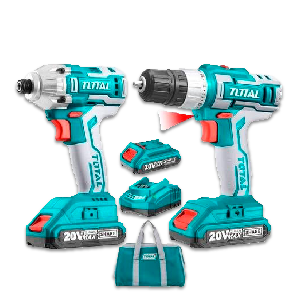 Ripley - COMBO TALADRO INALÁMBRICO 20V + ATORNILLADOR INALÁMBRICO 20V TOTAL