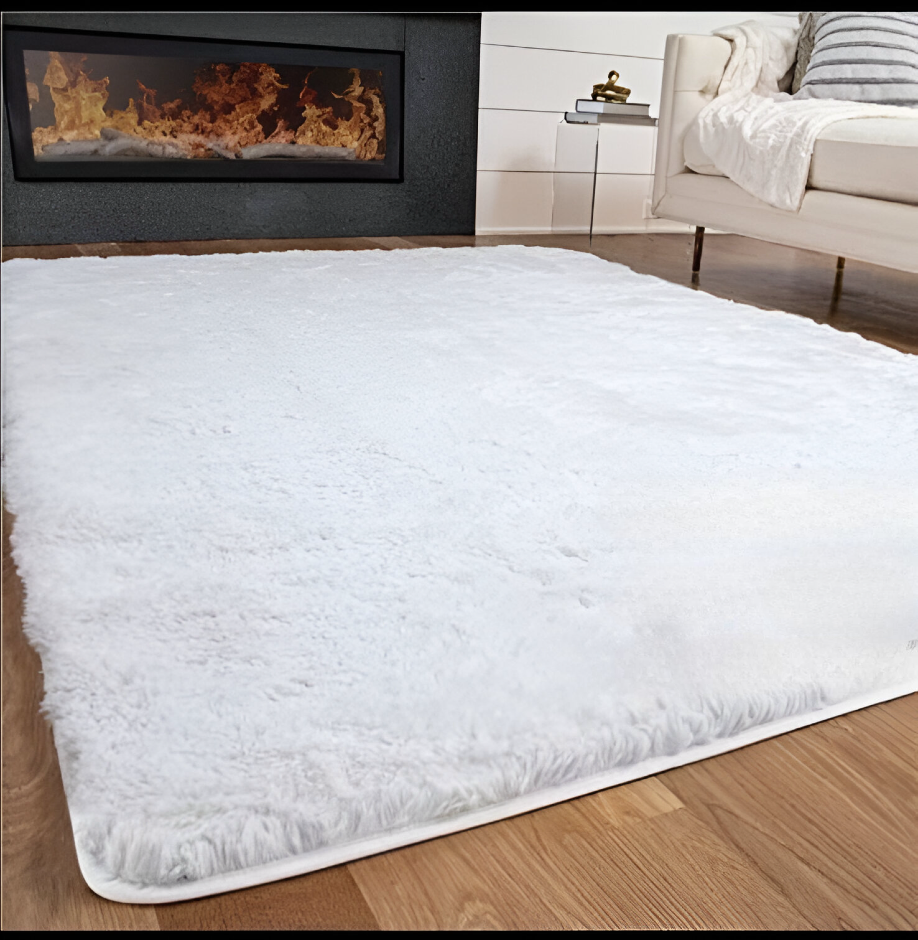ALFOMBRA PELUDAS TIPO SHAGGY 180CM X 200CM BLANCO - 1