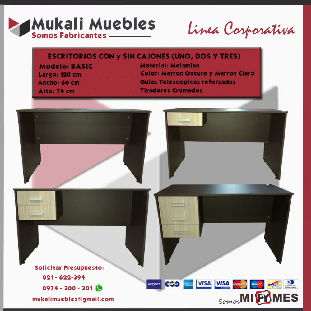ESCRITORIOS PARA OFICINA MUKALI MUEBLES en Asunción, Paraguay ABC