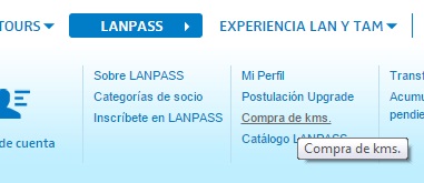 Compra de Kilómetros Lanpass Compra de Kilómetros Lanpass