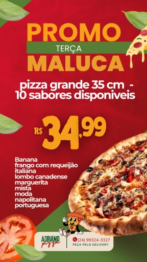 Pizza Calabresa - 35Cm - Por R$ 34,99
