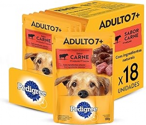 Sachê Pedigree Cães  + 7 Anos/senior - Carne - 100G