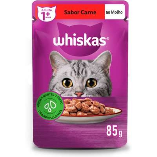 Sachê Whiskas Gatos - Carne 85Gramas