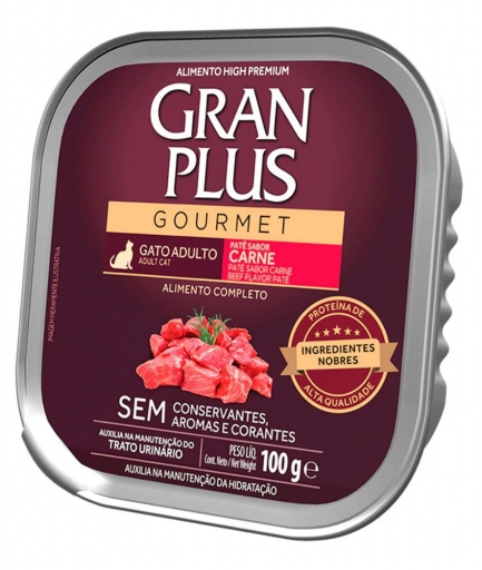 Patê Gran Plus - Gato Adulto - Carne 100G