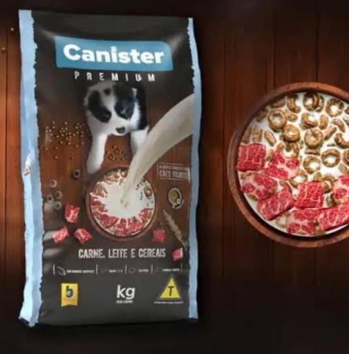 Canister Premium P/ Cães Filhotes-Carne Ao Leite C/cereais
