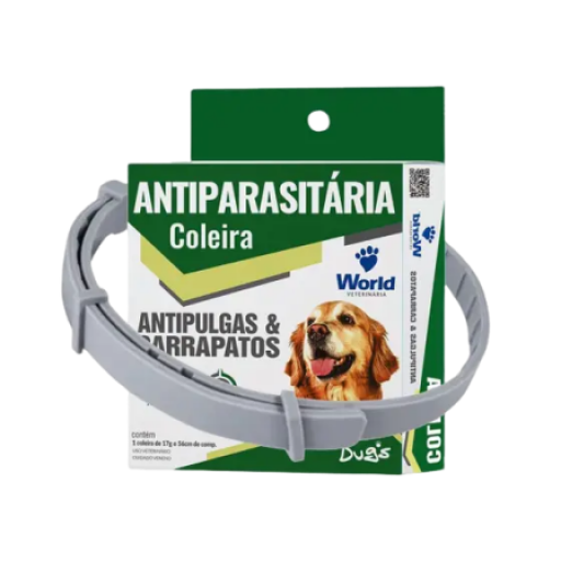 Coleira Antiparasitária - Antipulgas e Carrapatos- 17G/56Cm