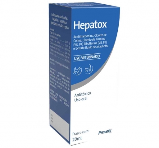 Hepatox Para Cães e Gatos - Antitóxico 20ML