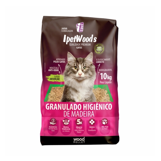 Granulado Higiênico de Madeira P/ Gatos 10KG