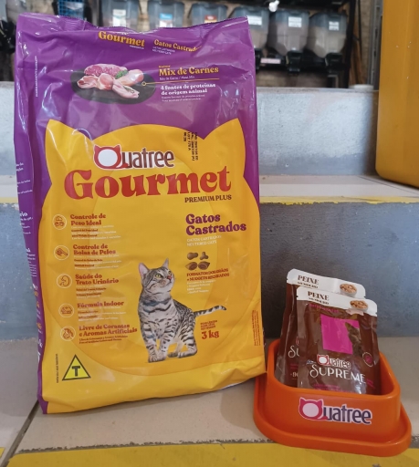 Quatree Gourmet Gatos Castrados 3KG + Brindes