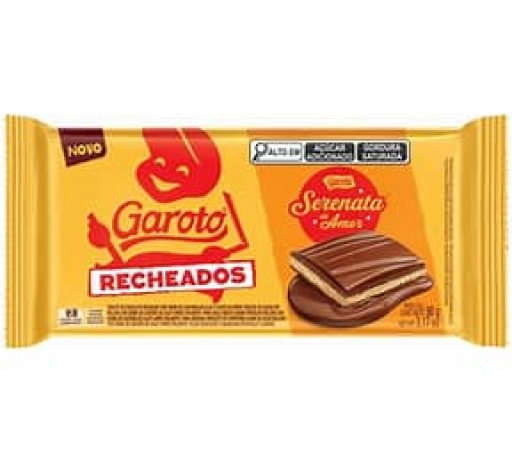 Barra de Chocolate Recheada de Serenata do Amor