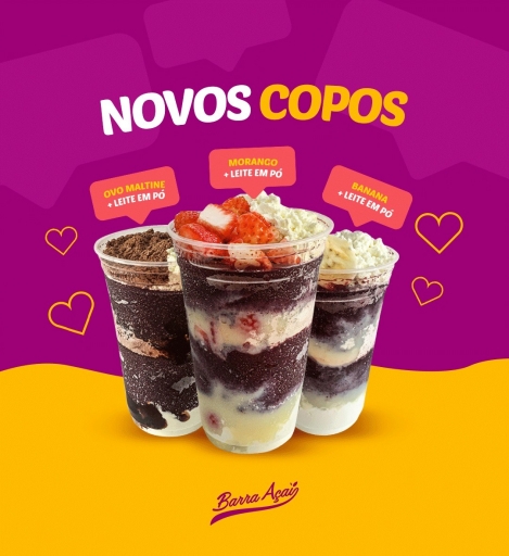 * Açaí 300ML + 3 Camadas de Leite Em Pó Por R$9,99