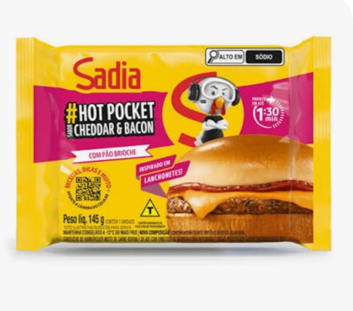 Hot Pocket X Cheddar e Bacon Sadia- Unidade