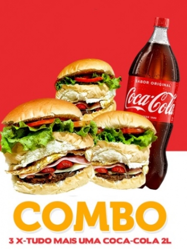 3 X Tudos+ 1 Coca Cola 2 Lts