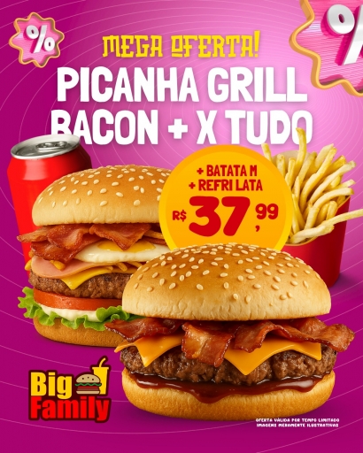 00 - Mega Oferta | Picanha Grill Bacon + X Tudo