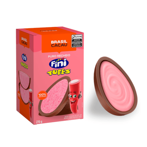 Ovo de Páscoa Puro Recheio Fini Tubes Morango® 270G