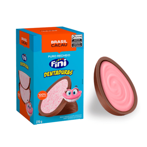 Ovo de Páscoa Puro Recheio Fini Dentaduras® 270G
