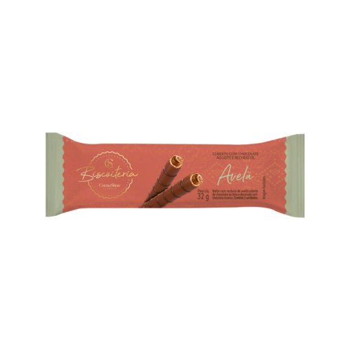 Wafer Recheado de Avelã Coberto de Chocolate Ao Leite 32G