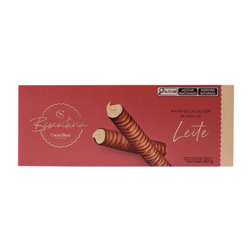 Wafer de Cacau Biscoiteria Recheio de Leite 80G