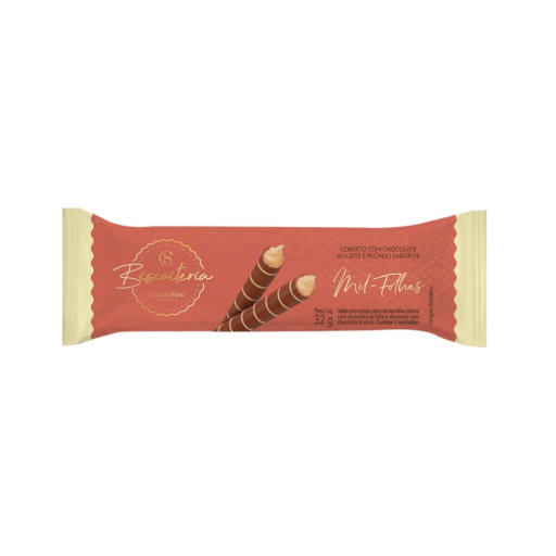 Wafer Recheado de Mil-Folhas Coberto Com Chocolate Ao Leite