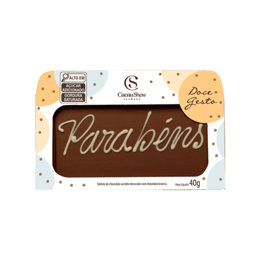 Tablete Ao Leite Chocoarte Parabéns 40G