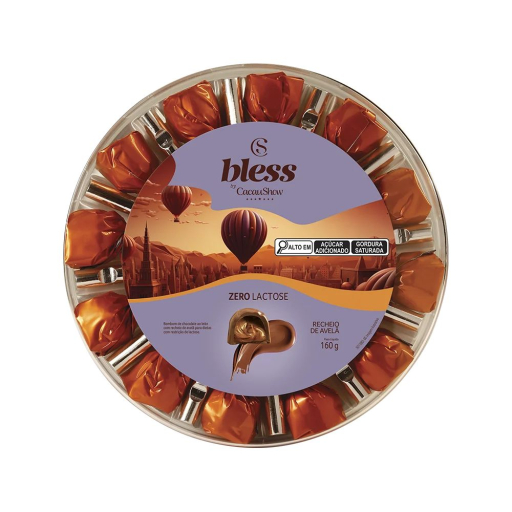 Caixa de Bombom Bless Zero Lactose Avelã 160G
