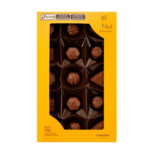 Caixa de Bombons Mini Show Lanut Amendoim 108G