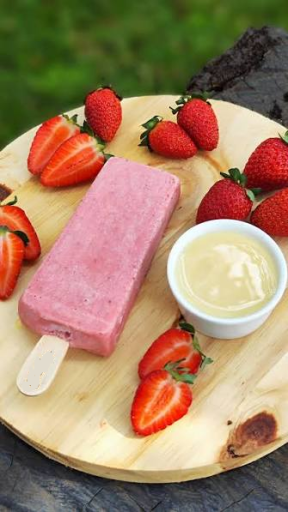 Paleta Creme de Morango