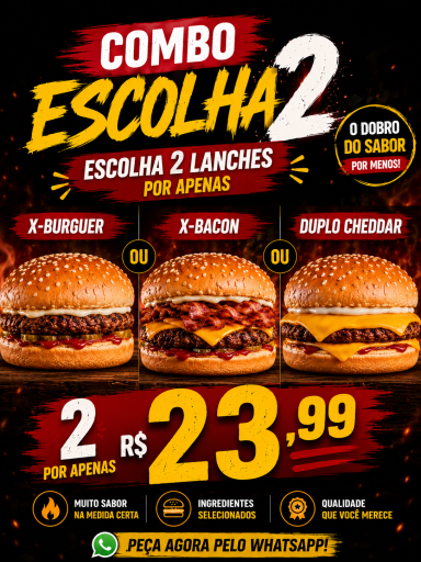 Combo Escolha  2 Por R$23,99