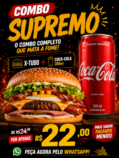 Combo X Tudo + Coca 350ML
