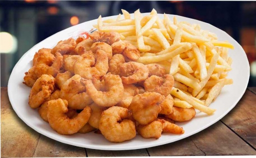Camarão Empanado C/ Fritas