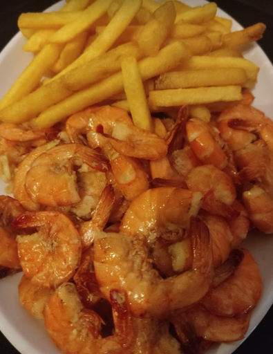 Camarão Alho e Óleo C/ Fritas