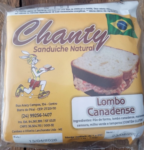 Sanduiche Natural Chanty Sabores