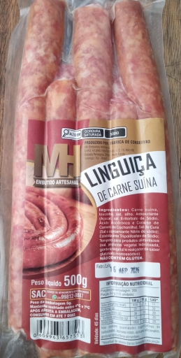 Linguiça  Pura  Mineira Suina 500 Gr