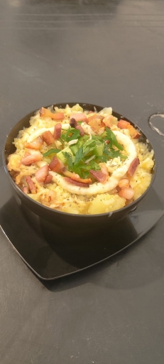 Batata Recheada de Pizza Com Bacon 500Gr.