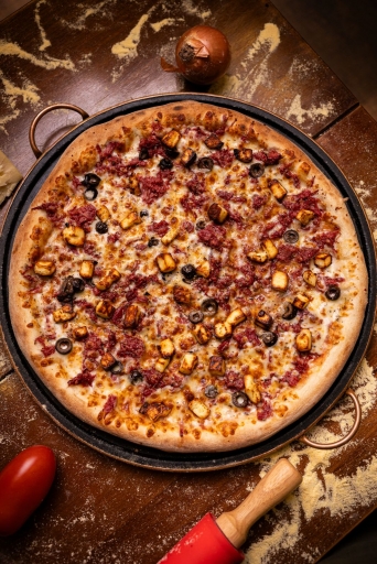 Pizza Carne Seca Com Queijo Coalho (35Cm)