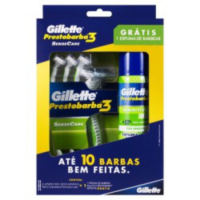 Kit Aparelho de Barbear Sense Care 4Un+Espuma Grátis 57ML