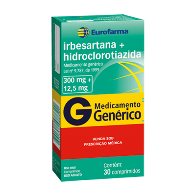 Irbesartana + Hct 300Mg + 12,5Mg 30Cpr Gen.eurofarma