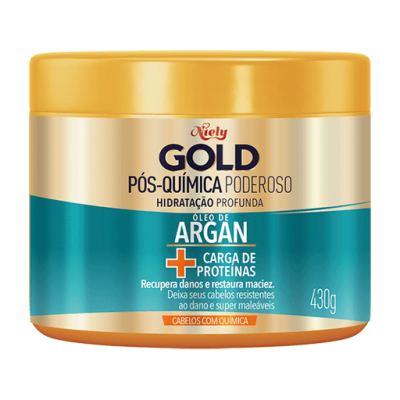Máscara Capilar Niely Gold Óleo de Argan Pós Química 430G