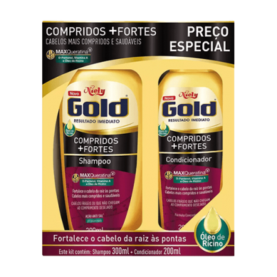 Shampoo+Condicionador Niely Gold Compridos+Fortes 300ML+200M