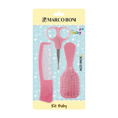 Kit Marco Boni Baby Rosa Esc+Pente+Tes 0603B