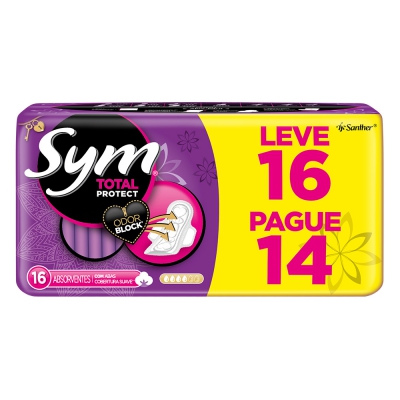 Absorvente Sym 360 Suave Leve16Un Pague14Un Com Abas