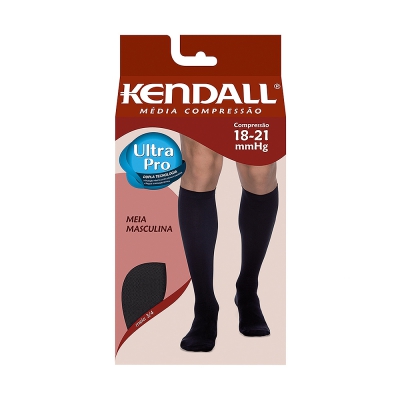 Meia Kendall Masculina Média Compressão Preta M 1812