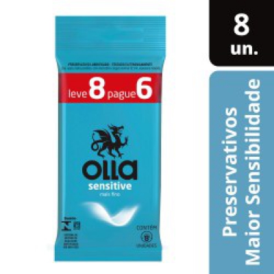 Preservativo Olla Sensitive Lubrificado Leve8Un Pague6Un