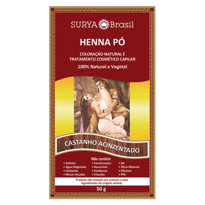 Henna Surya Castanho Acizentado 50G