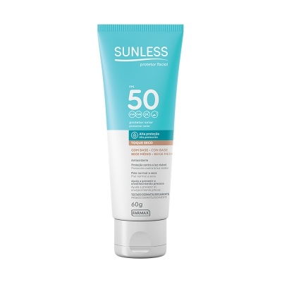 Protetor Solar Farmax Sunless F Fps50 Base Médio 60G