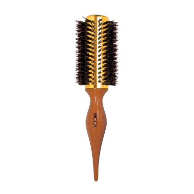 Escova Para Cabelo Ricca Madeira Color Metal Point 36 Ref418