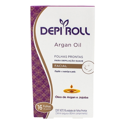 Folhas Depilatória Depiroll Facial Argan Oil 16Un