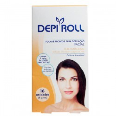 Folhas Depilatória Depiroll Facial Tradicional 16Un Amarela