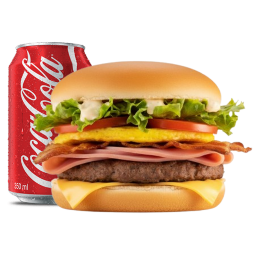 00) X-Tudo + Coca-Cola Lata